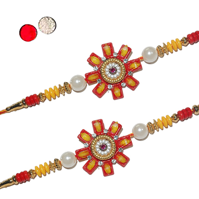 "Zardosi Rakhi - ZR-5200 A-014 (2 RAKHIS) - Click here to View more details about this Product